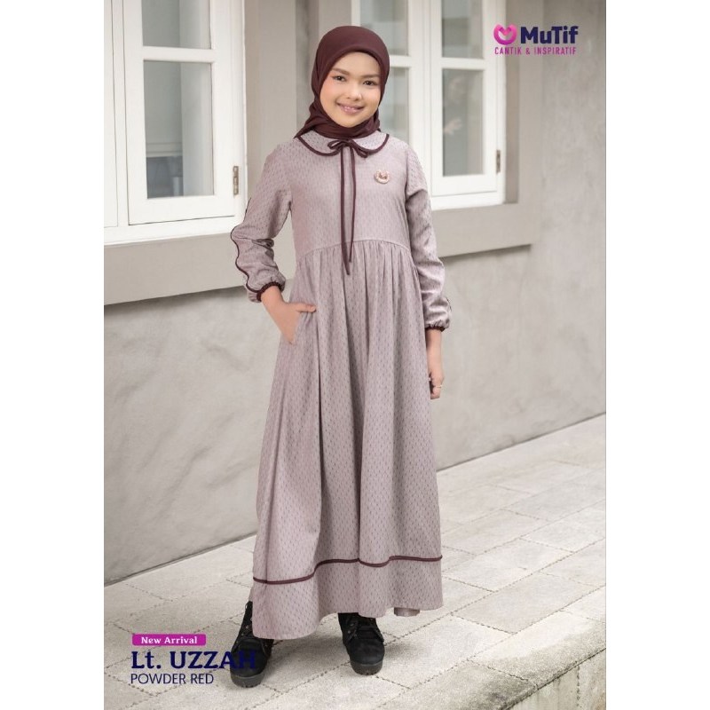 LITTLE UZZAH POWDER RED GAMIS ANAK MUTIF SARIMBIT TERBARU LITTLE UZZAH POWDER RED TERBARU 2026