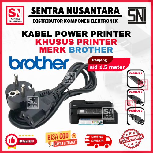 KABEL LISTRIK  PRINTER BROTHER HIGH QUALITY ANTI KORSLET | COK KABEL PRINTER BROTHER ORI | KABEL PRI