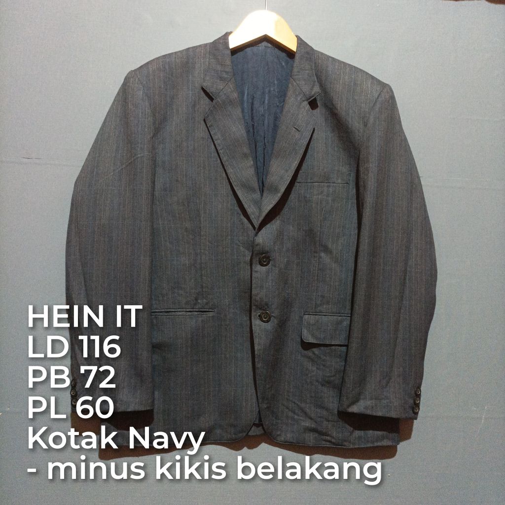 Jas Pria Tartan Warna Navy Bekas Pakai Second Minus