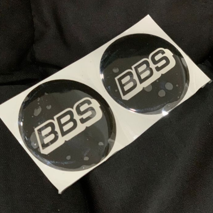 Stiker Cutting Tutup Dop Velg Mobil Timbul Logo BBS Diameter 5, 6 & 7 CM Sticker Timbul