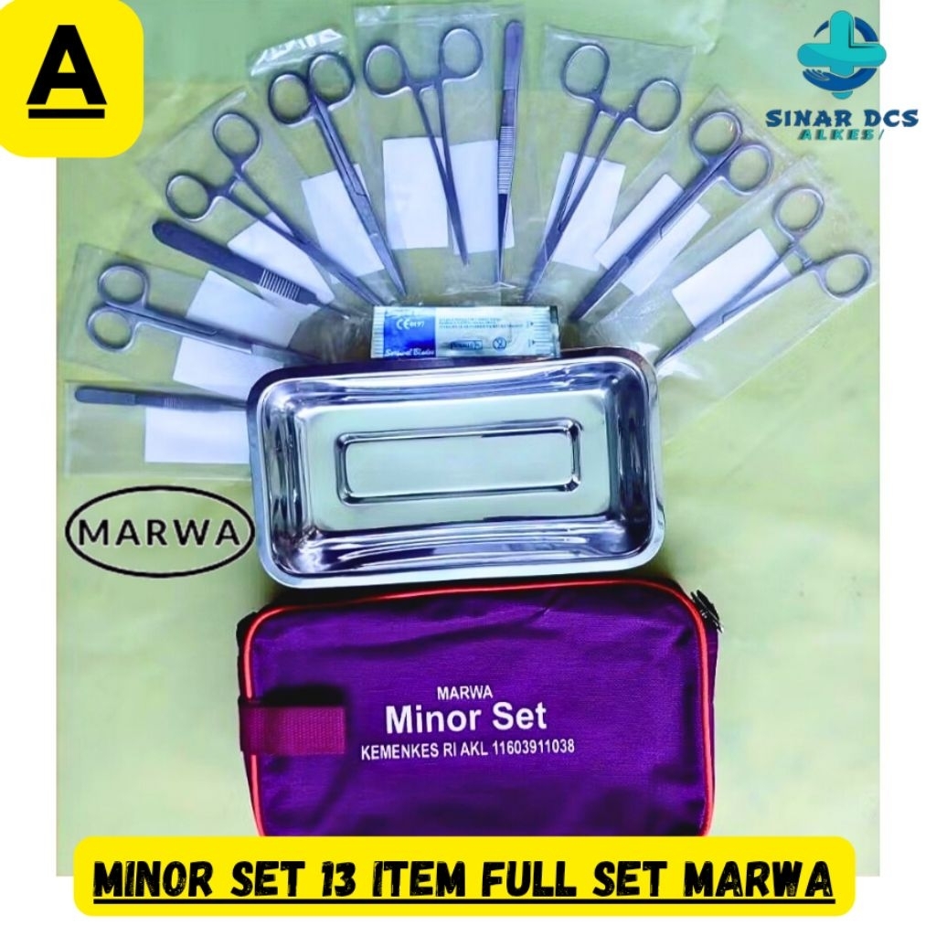 Minor Set Marwa / Minor set + Bag / Alat Bedah Minor set