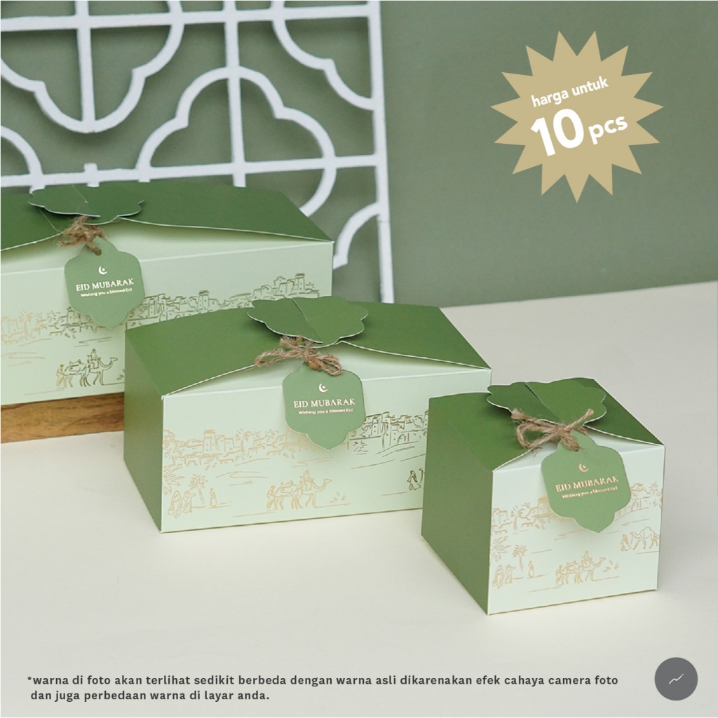 10pcs Gable Box Idul Fitri Dus Jar 400ml Dus Kue Kering Lebaran Packaging Hampers Ramadan