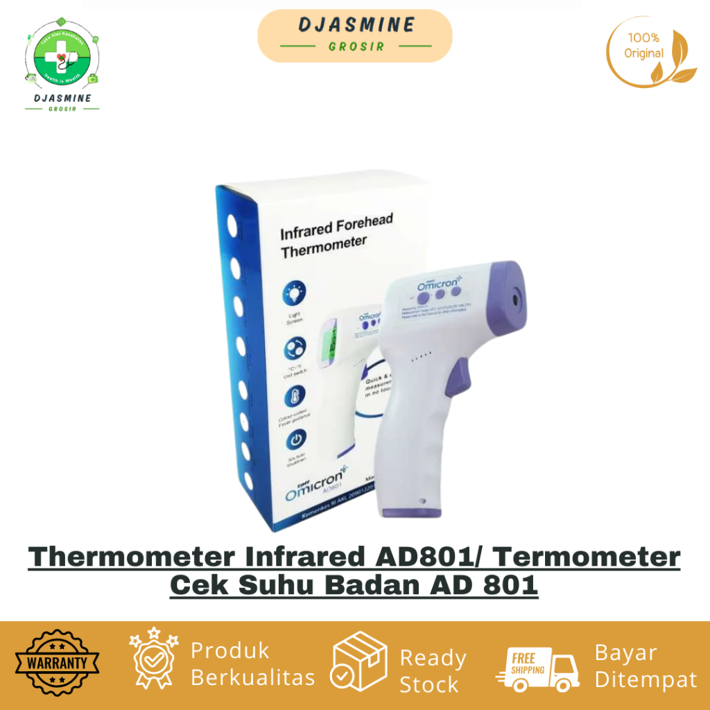 Thermometer Infrared AD801/ Termometer Cek Suhu Badan AD 801/ Thermometer Digital Tembak Aicare/ The