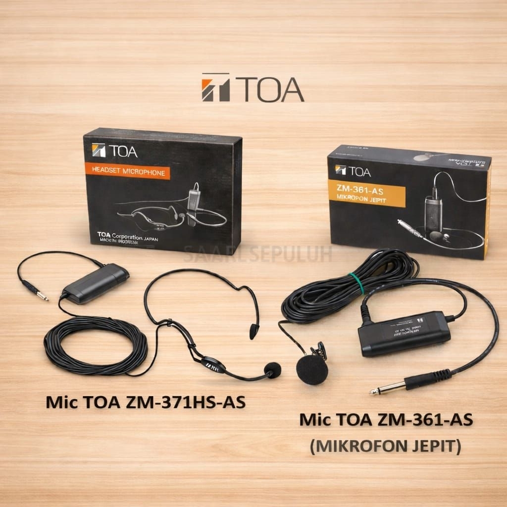 TOA  MIC JEPIT BANDO KANCING CONDENSER CLIP ON MICROPHONE IMAM MASJID KABEL 10M  ZM-361 AS/ZM- 371HS