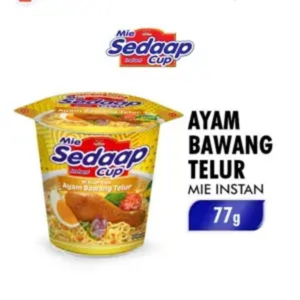 Mie Instan Sedaap Cup 77g Ayam Bawang Telur