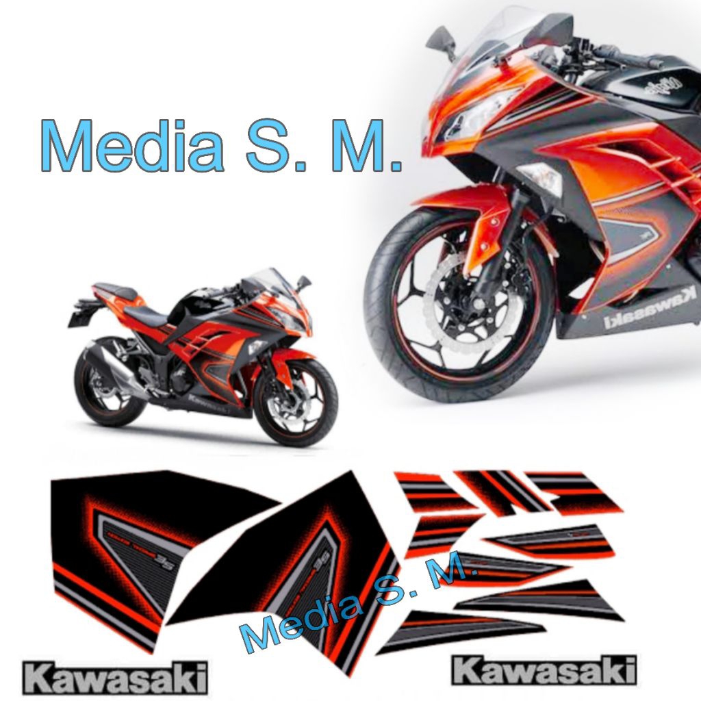 Sticker striping Ninja 250fi 250 fi Tahun 2014 (ABS SE) Special Edition ( Orange / OREN )