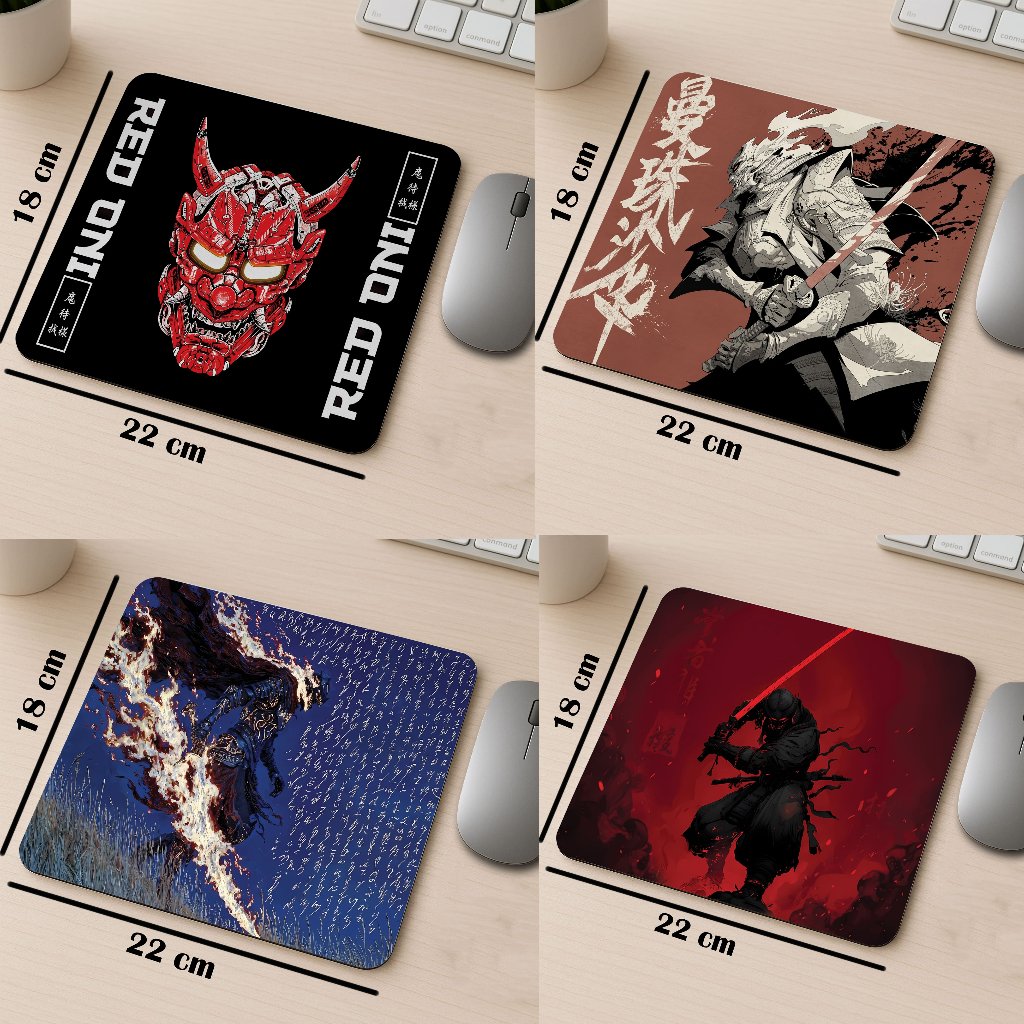 Mousepad Gaming Oni Samurai – Alas Mouse Karakter Jepang – Anti Slip