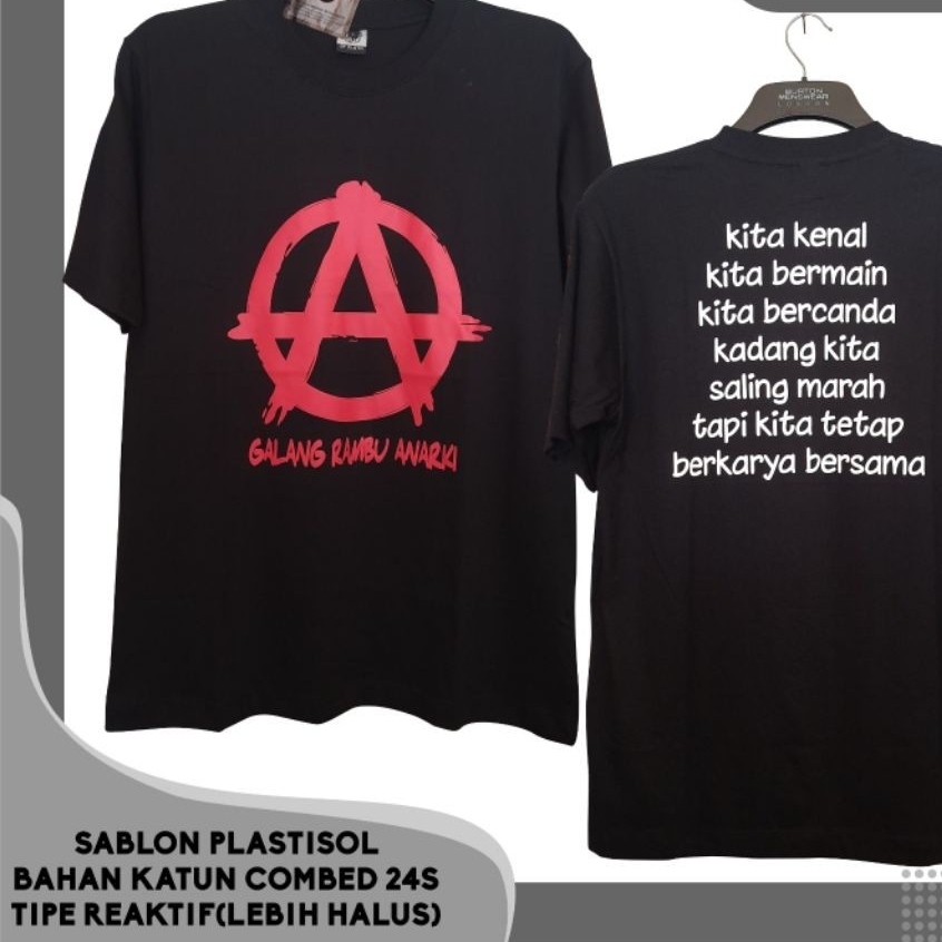 kaos galang rambu anarki baju iwan fals produk gubug fals Bahan Katun DTF Premium Pakaian Unisex