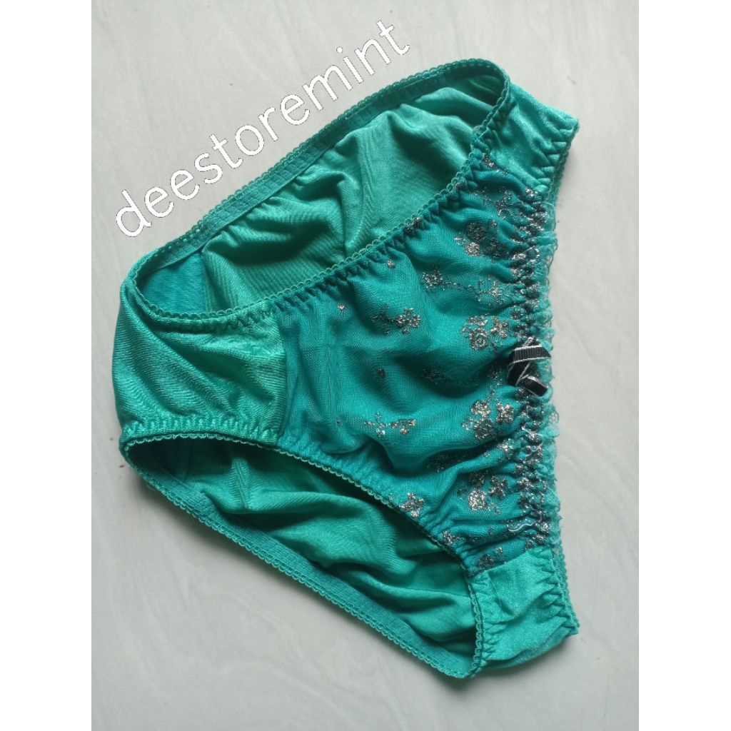 panties nylon satin green candy mycollection