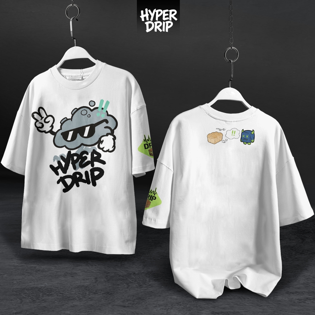 HYPERDRIP - OVERSIZE T-Shirt " CLOUD MONSTER " | Kaos Oversize Unisex | Cotton Combed 20s Tebal | Ba