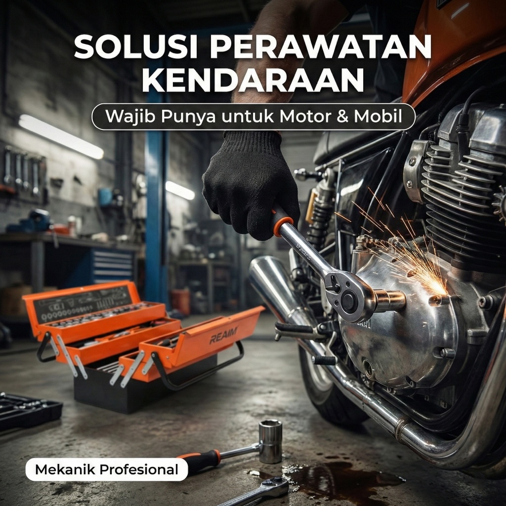 Reaim Tool Box Set Lengkap 85 Pcs Tool Box Perkakas Kunci Sok Set Tool Box Kunci Shock Set Co