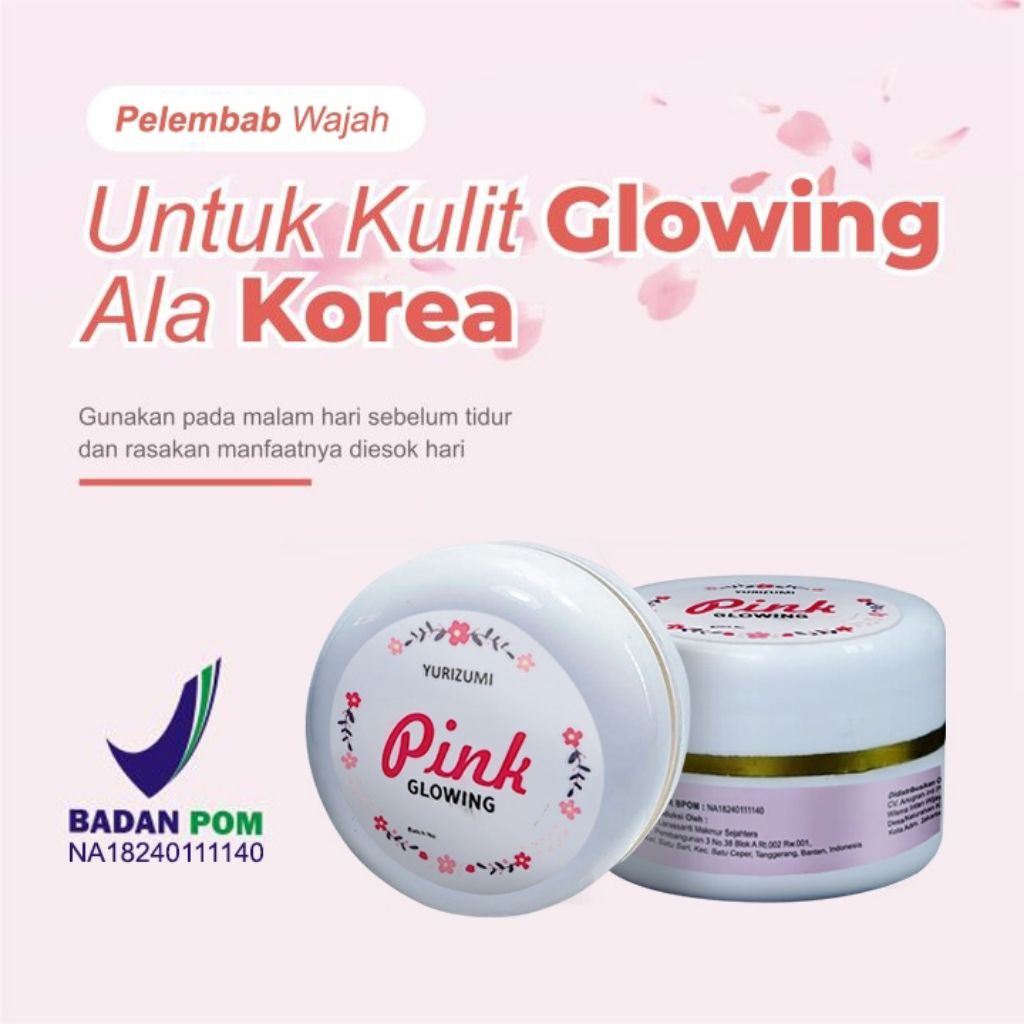 (BPOM) Jelly Glowing Pink Cream Pemutih Wajah Glowing Cepat Menghilangkan Bekas Jerawat