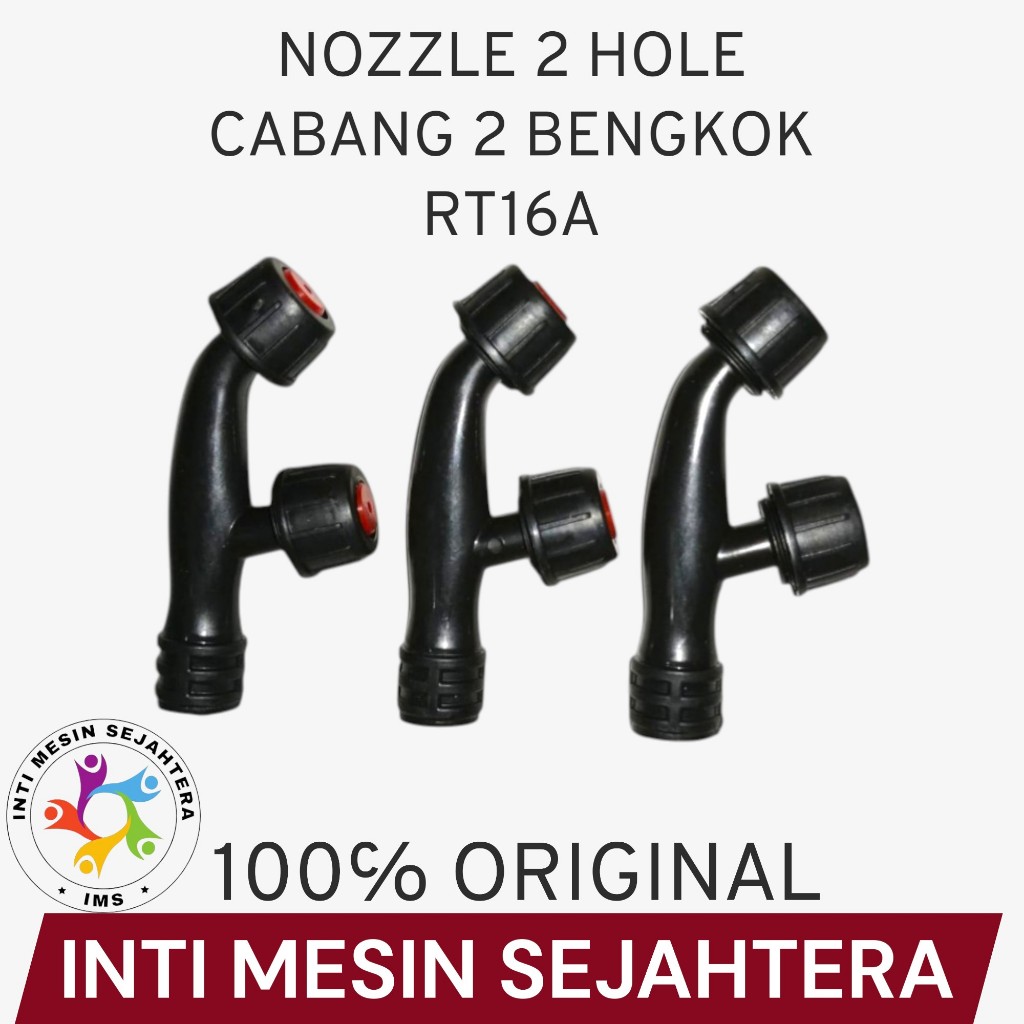 Nozzle Plastik 2 Hole Cabang 2  RT16A - Nozel Spuyer Sprayer Elektrik(1SET ISI 2PCS)ORIGINAL MOTORO
