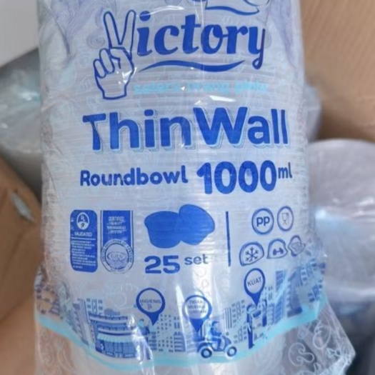 Thinwall Bulat 1000ml / Round Bowl 1000ml / 1000ml Bulat / Thinwall Sealer / Plastik Sealer / Sealer