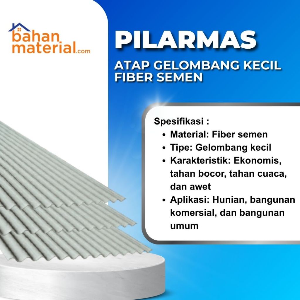 Atap Asbes Pilarmas Gelombang Kecil | Atap Fiber Semen