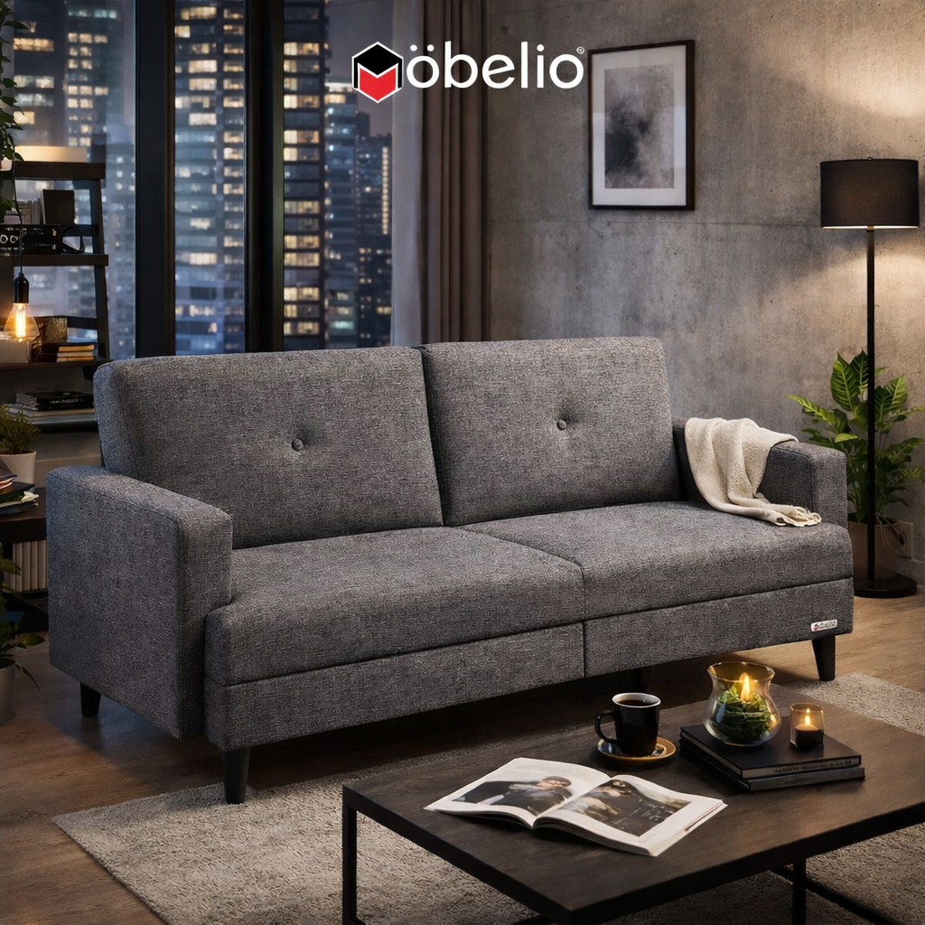 Mobelio - Sofa 2 Seater Laci Storage Penyimpanan - Besta