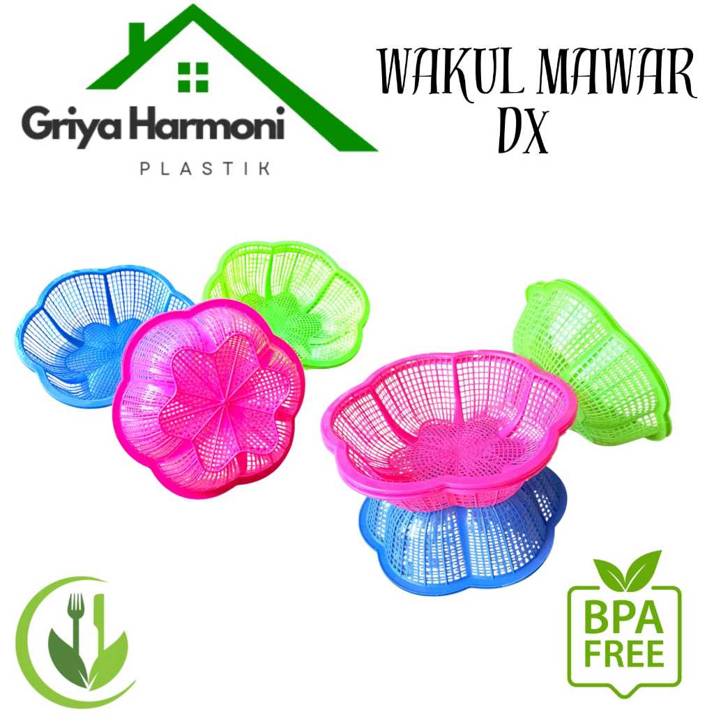 (48 PCS) WAKUL MAWAR DX - BESEK NASI PLASTIK AWET - WAKUL NASI BERKATAN - WAKUL HAJATAN