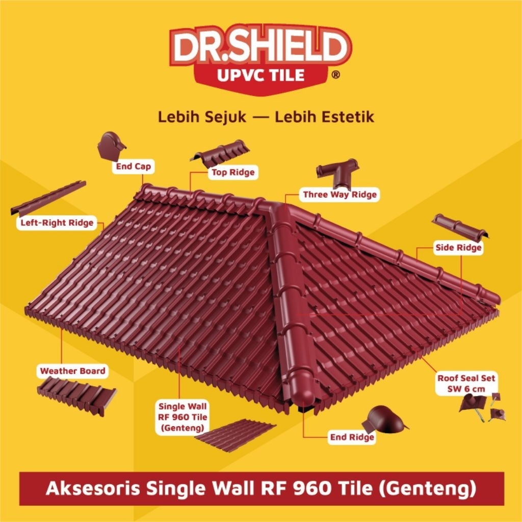 GENTENG UPVC DR SHIELD RF960 TILE TEBAL 1,5MM