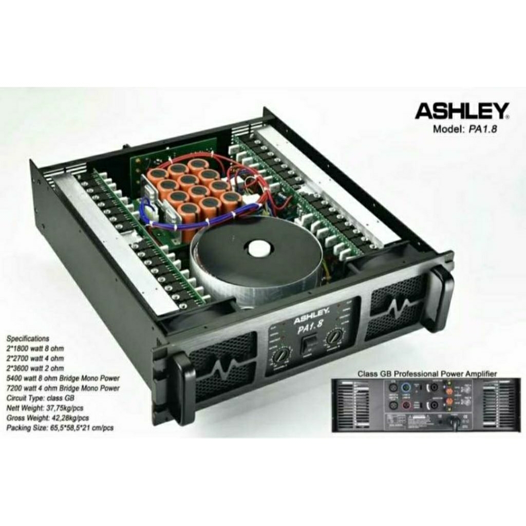 Power Amplifier ASHLEY PA1.8 Original 2x1800watt original