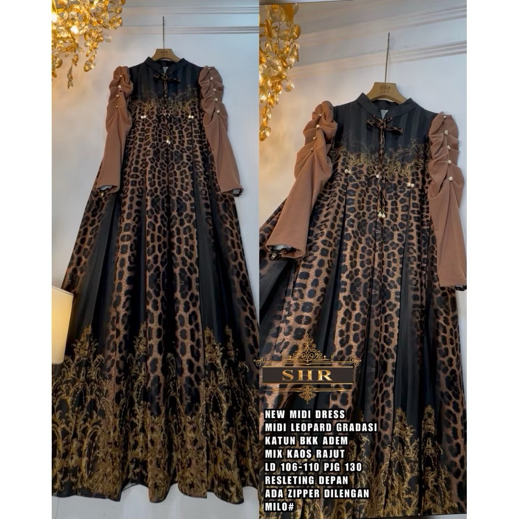 MIDI DRESS LEOPARD KATUN BKK ADEM ORI SHR