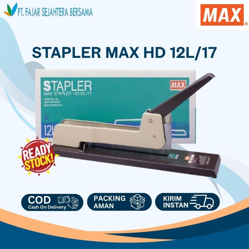 STAPLER MAX HD 12L/17 ORIGINAL - Stepler MAX Besar HD 12L/17 - Hekter Jilid Besar MAX HD 12L/17 Orig