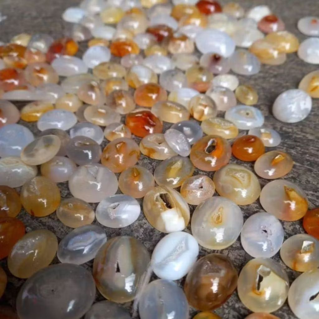 Batu akik natural asli combong merah 14-22mm