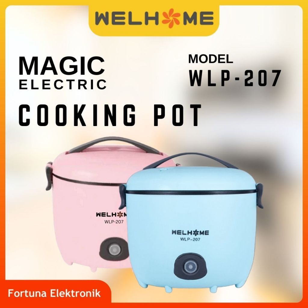 WELHOME Magic Electric Cooking Pot WLP-207 Panci Listrik 1.8 Liter 5 in 1 Bergarasi Resmi