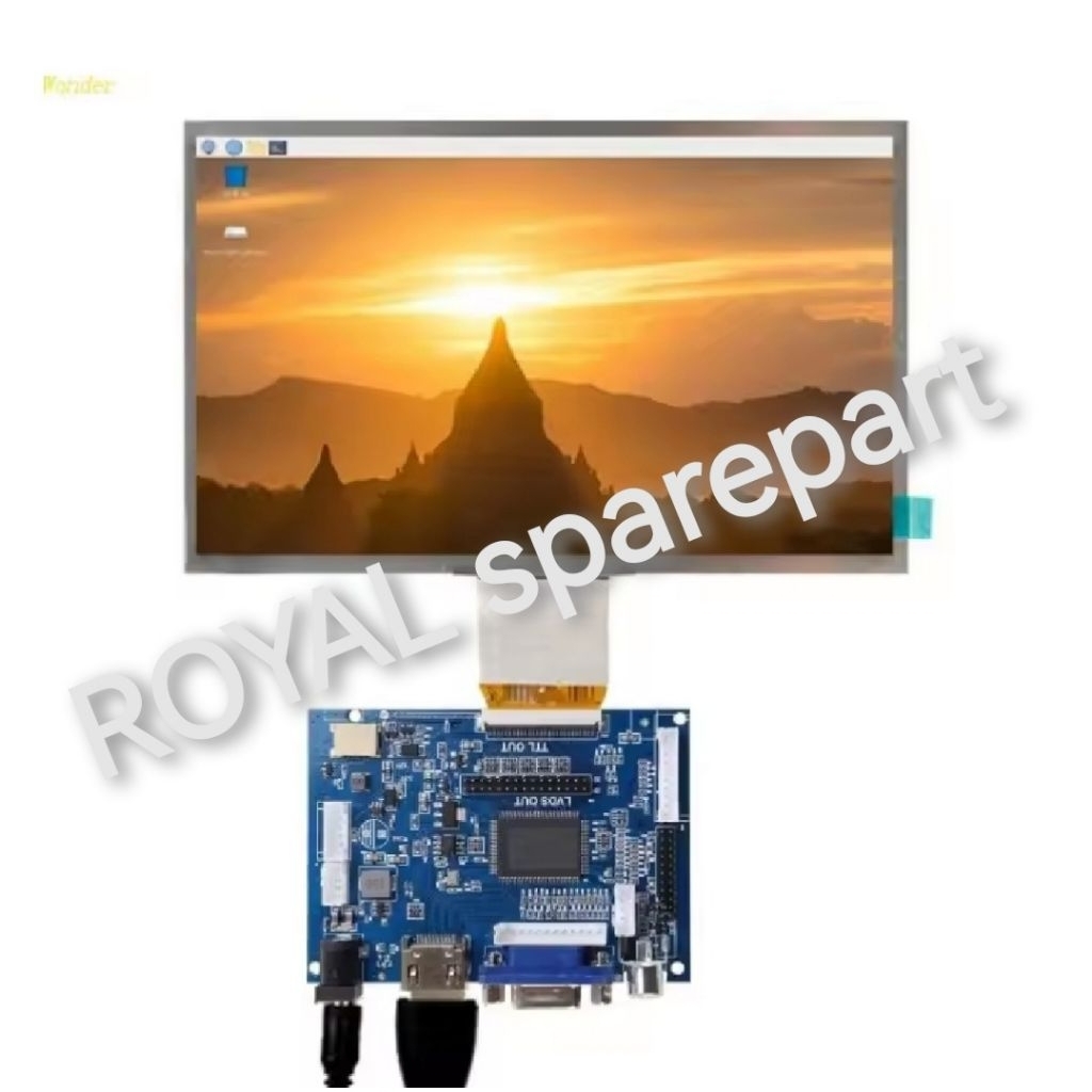 Layar LCD Tablet Soket LVDS TTL 50pin HDMI AV VGA Universal