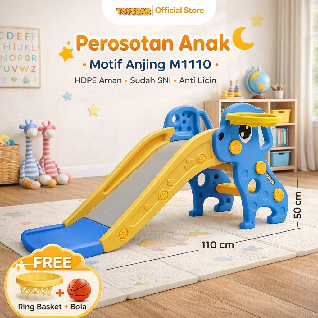 TOYSBAR Perosotan Anak Karakter Anjing Kecil – Seluncuran SNI M1110