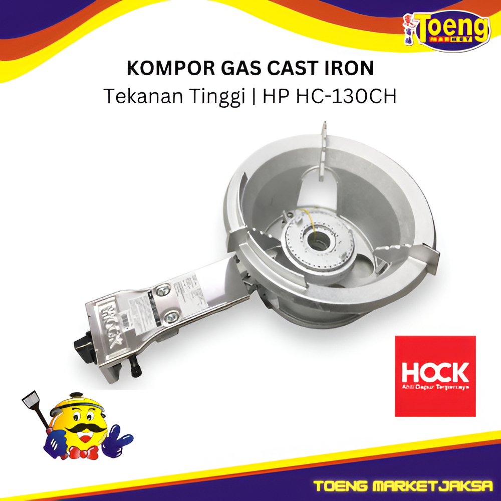 Kompor Gas 1 Tungku Cor Tekanan Tinggi (high Pressure) Hock - KOMPOR GAS CAST IRON HP HC-130CH HOCK
