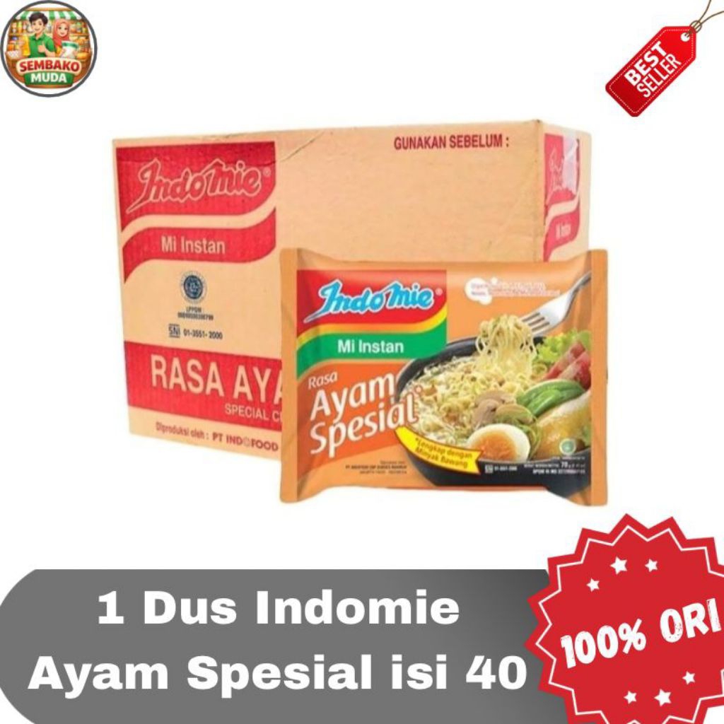 Indomie Rebus Ayam Spesial 1 Dus Isi 40 Pcs / Indomie Bestseller Ayam Spesial 1 dus