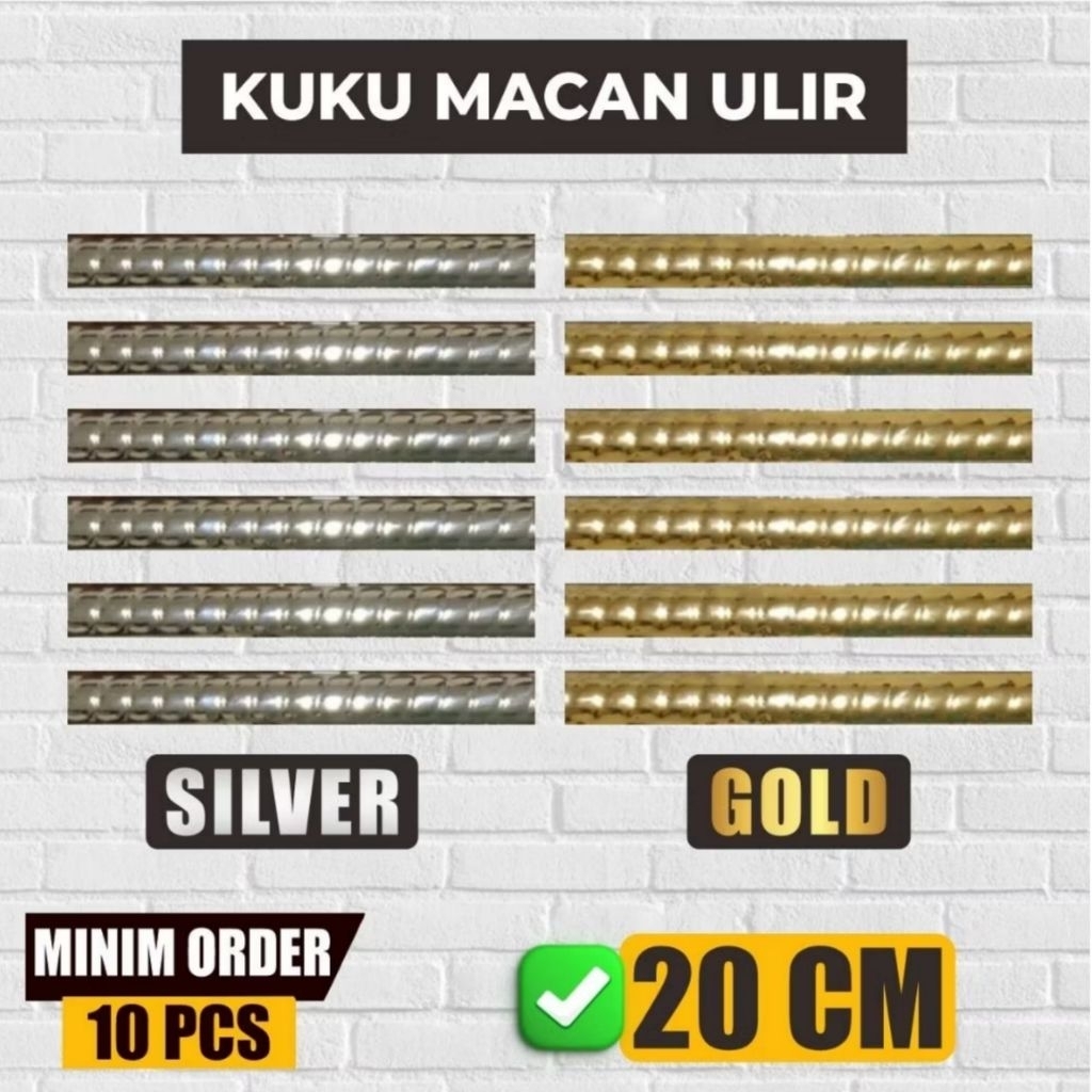 KUKU MACAN KERAMIK ULIR SILVER DAN GOLD 20 CM /KUKU MACAN KERAMIK ULIR/PENUTUP SUDUT TAJAM KERAMIK 1