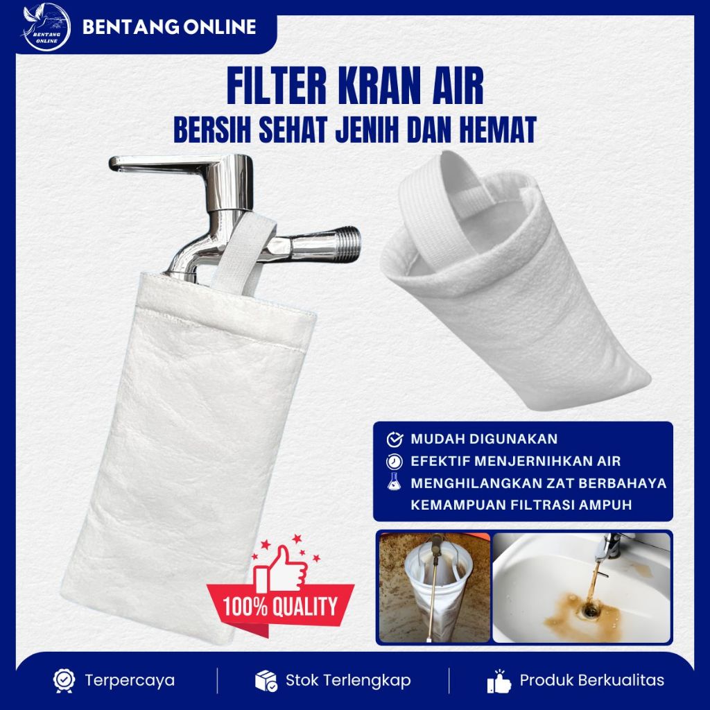 Filter Kran Air Kamar Mandi Saringan Bak Kantong Gantung Kain Penjernih Air Sumur Tandon Toren Tebal