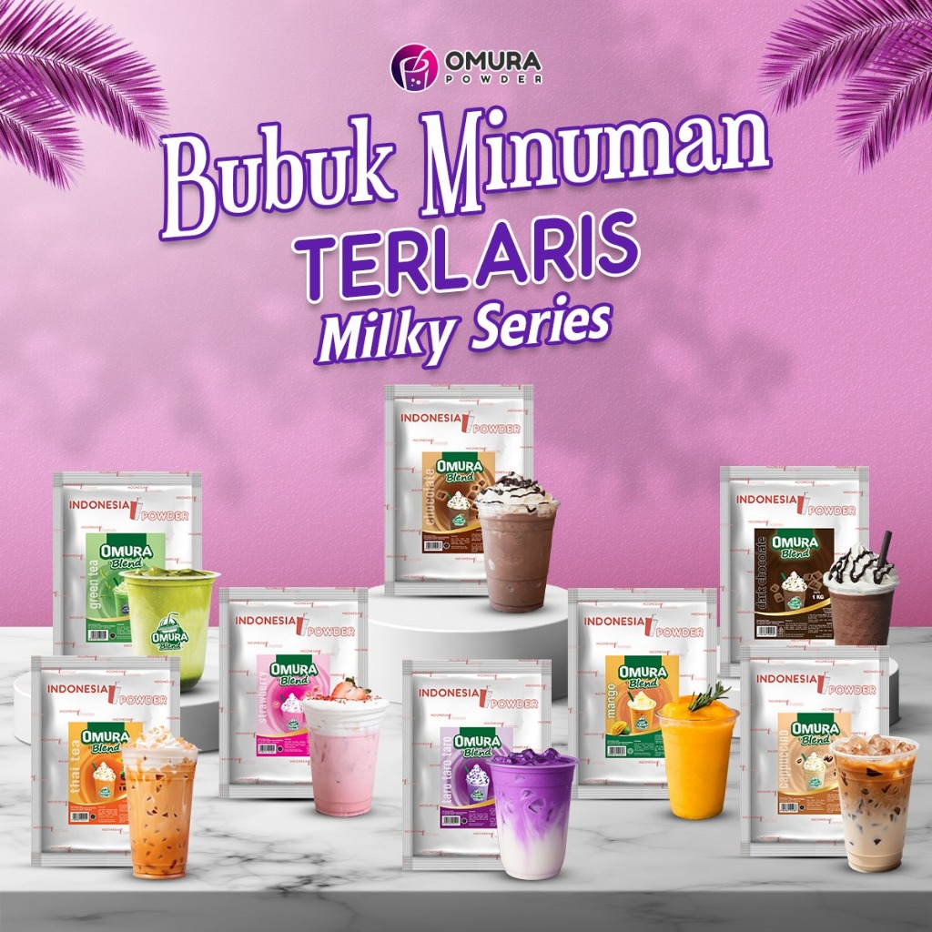 [MILKY SERIES] Bubuk Minuman Aneka Rasa Buah Susu Manis / Fruity Milky Halal BPOM Sticky Milk Omura 