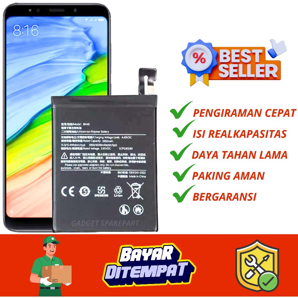 BATERAI XIAOMI REDMI NOTE 5 / BATERAI XIAOMI REDMI NOTE 5 PRO / BATERAI XIAOMI BN45