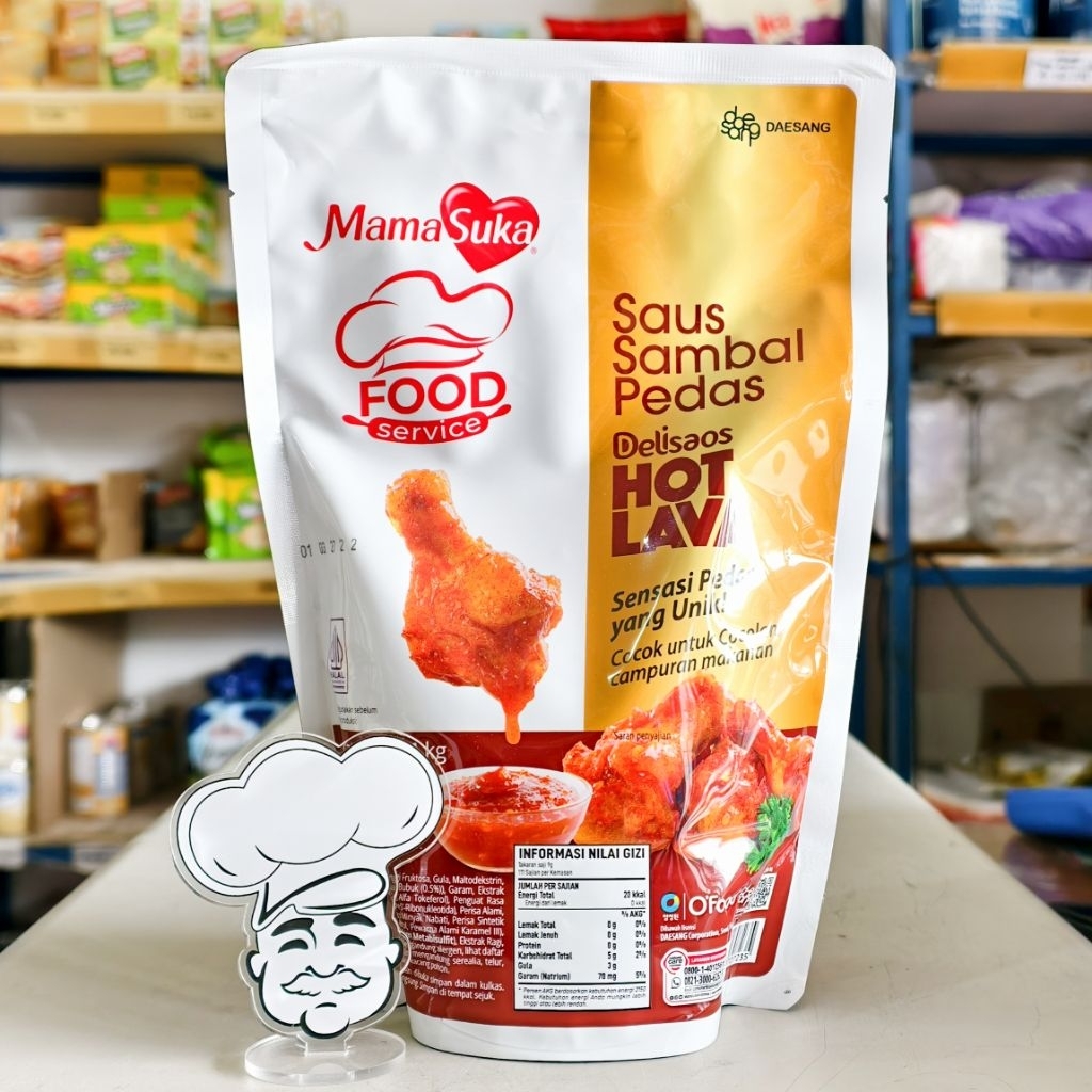 Saus Sambal Hot Lava Mama Suka / Hot Lava Saus Mama Suka 1Kg / Saus Hot Lava 1Kg