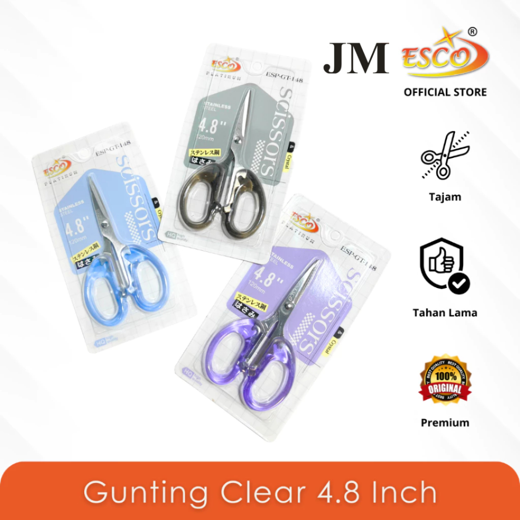 Esco Platinum Gunting Kantor 4.8 Inch Stainless Steel – Office Scissors Kecil (ESP-GT-148) JM