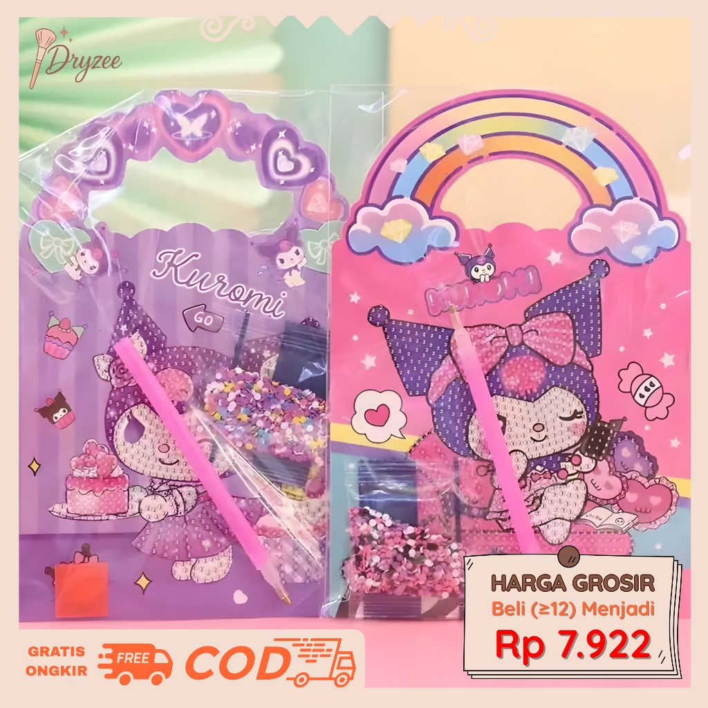 Mainan Diamond Painting Mini DIY Dekor Gambar Kartun Lucu Sanrio Mainan Edukatif Anak Dekoratif