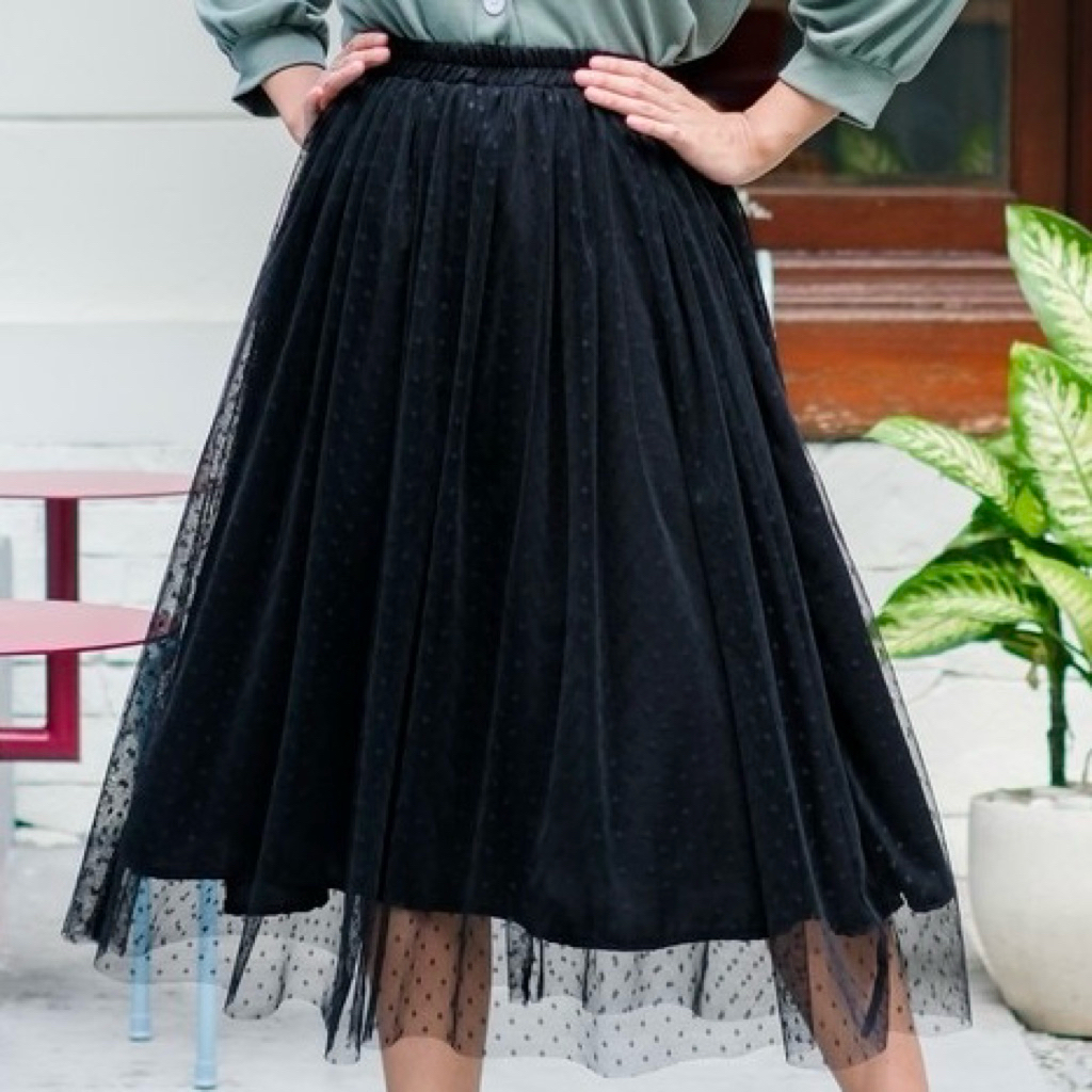 Girly and Chic Tutu Skirt, Rok Tulle, Rok Tutu Korean Style Midi Hitam