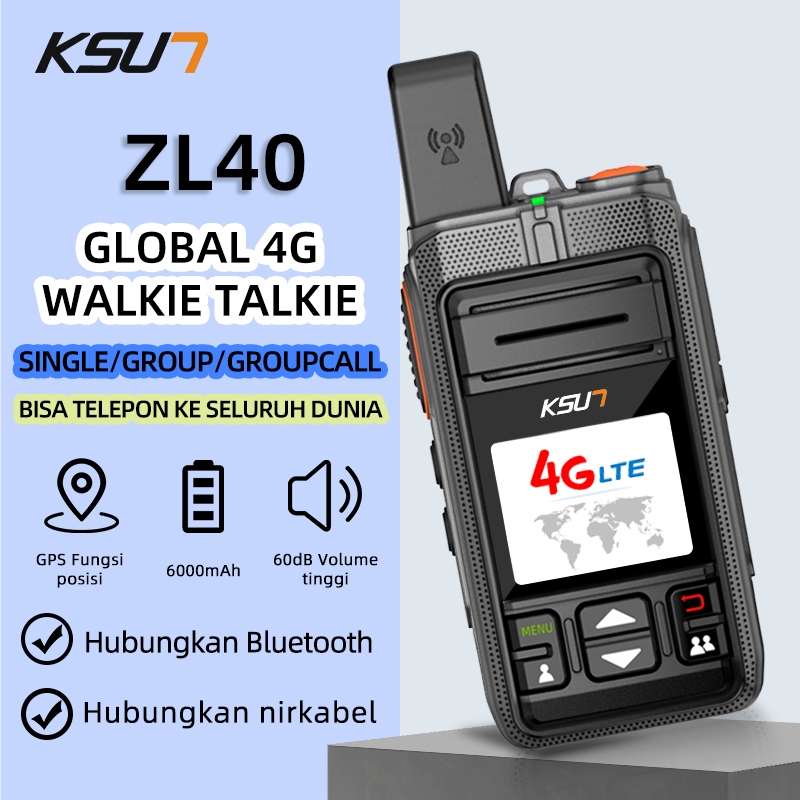 KSUN KSW Walkie Talkie ZL40 ZELLO HT JARAK JAUH HANDY TALKIE 4G 6000mAh