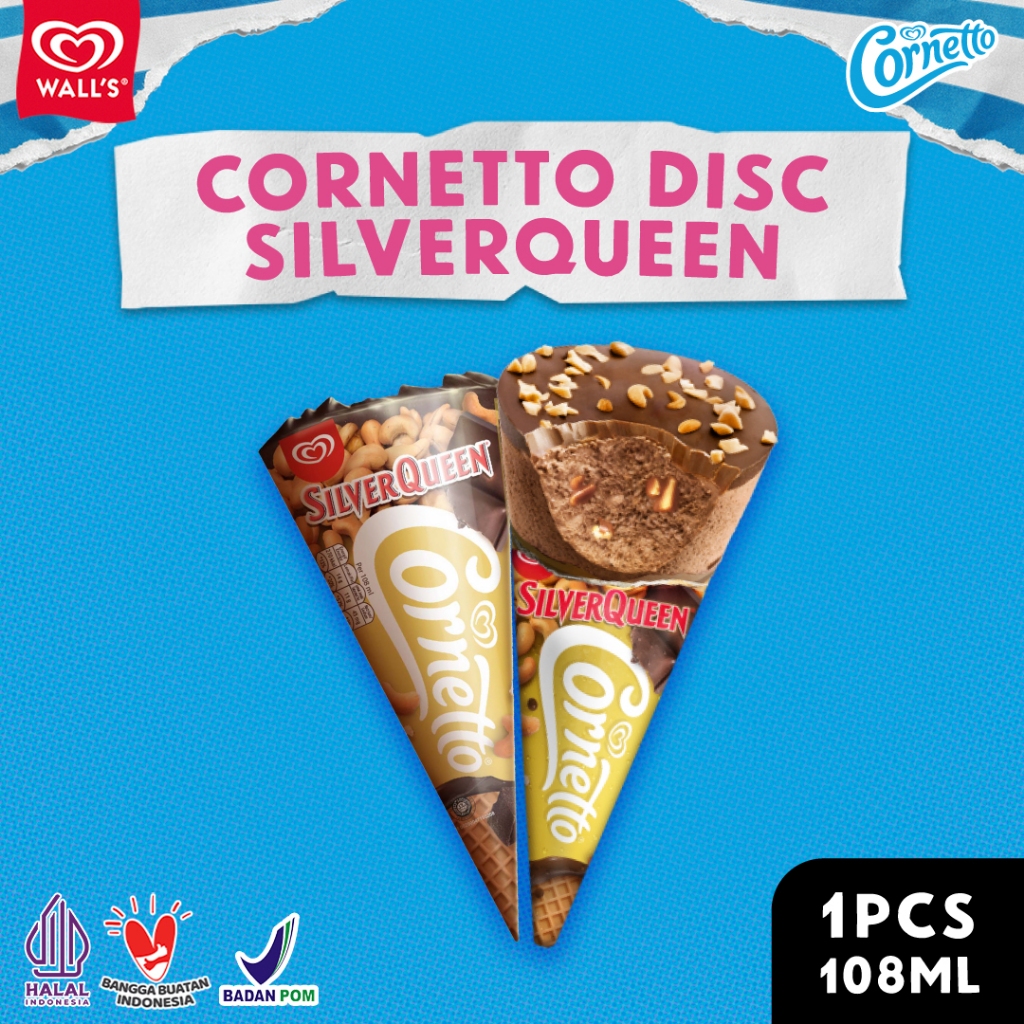 Cornetto Disc Silverqueen 108ml - Wall's Es Krim / Ice Cream