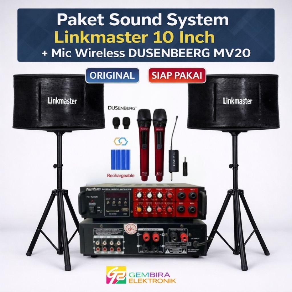 Paket Speaker Karaoke Rumahan Linkmaster Ampli Karaoke Bergaransi Original