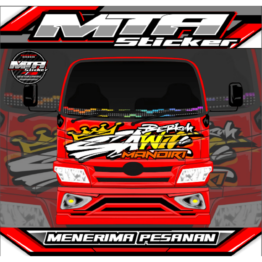Stiker Kabin Depan Truk Dyna - Stiker Variasi Truk Dyna - Stiker Bisa Custom Desain