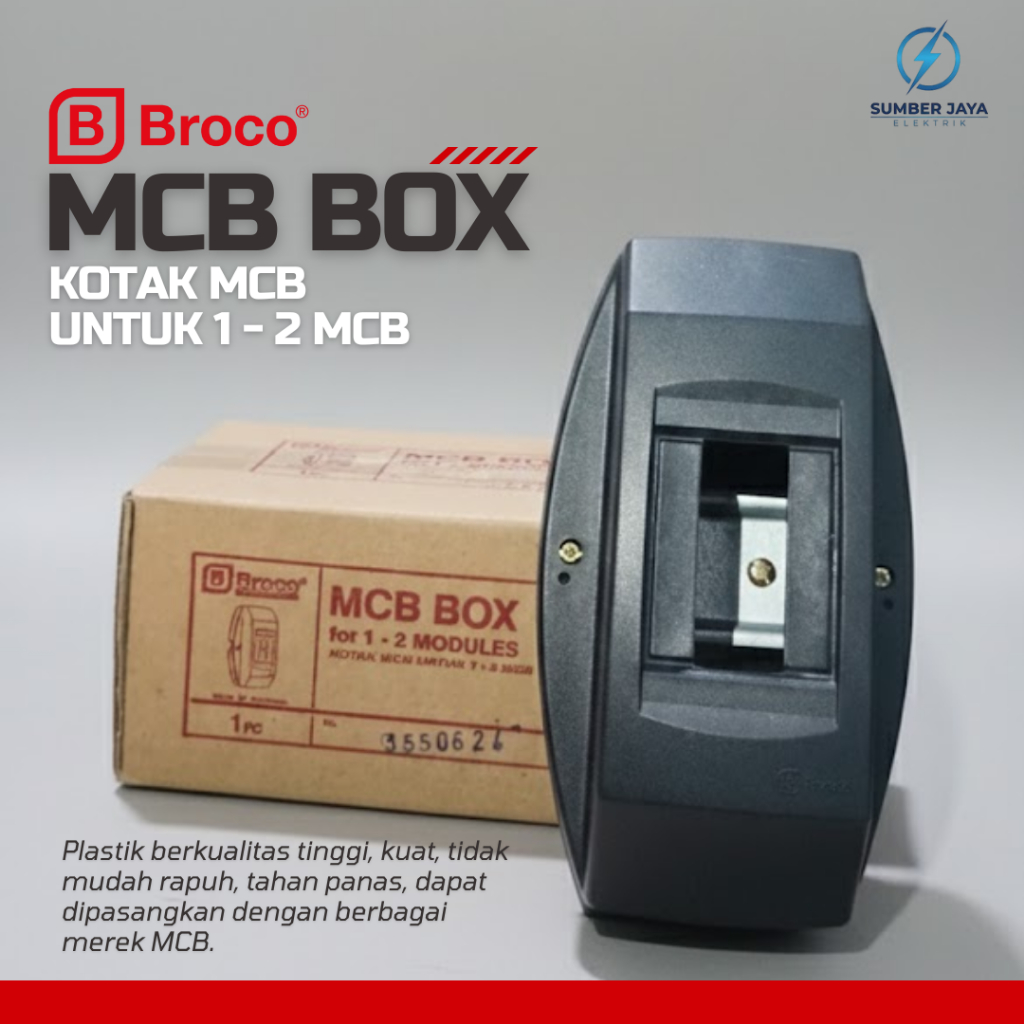 Broco Box MCB  1-2 Group HITAM Outbow - Box Sekring Minimalis Estetik