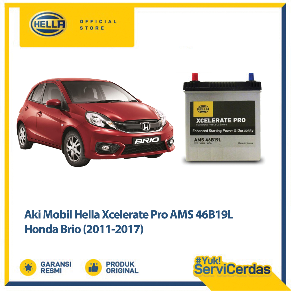 Aki Mobil Hella Honda Brio 2011 - 2017 XCELERATE PRO AMS NS40ZL - Aki Mobil Kering