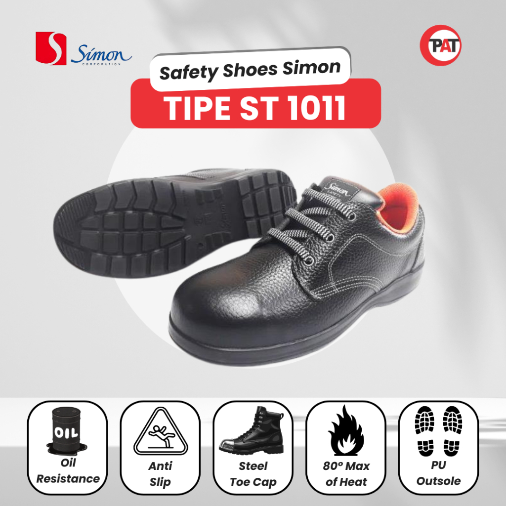 SIMON ST1011 Sepatu Safety Pria SIMON ST 1011 Safety Shoes Ujung Besi Sepatu Boots Simon Original