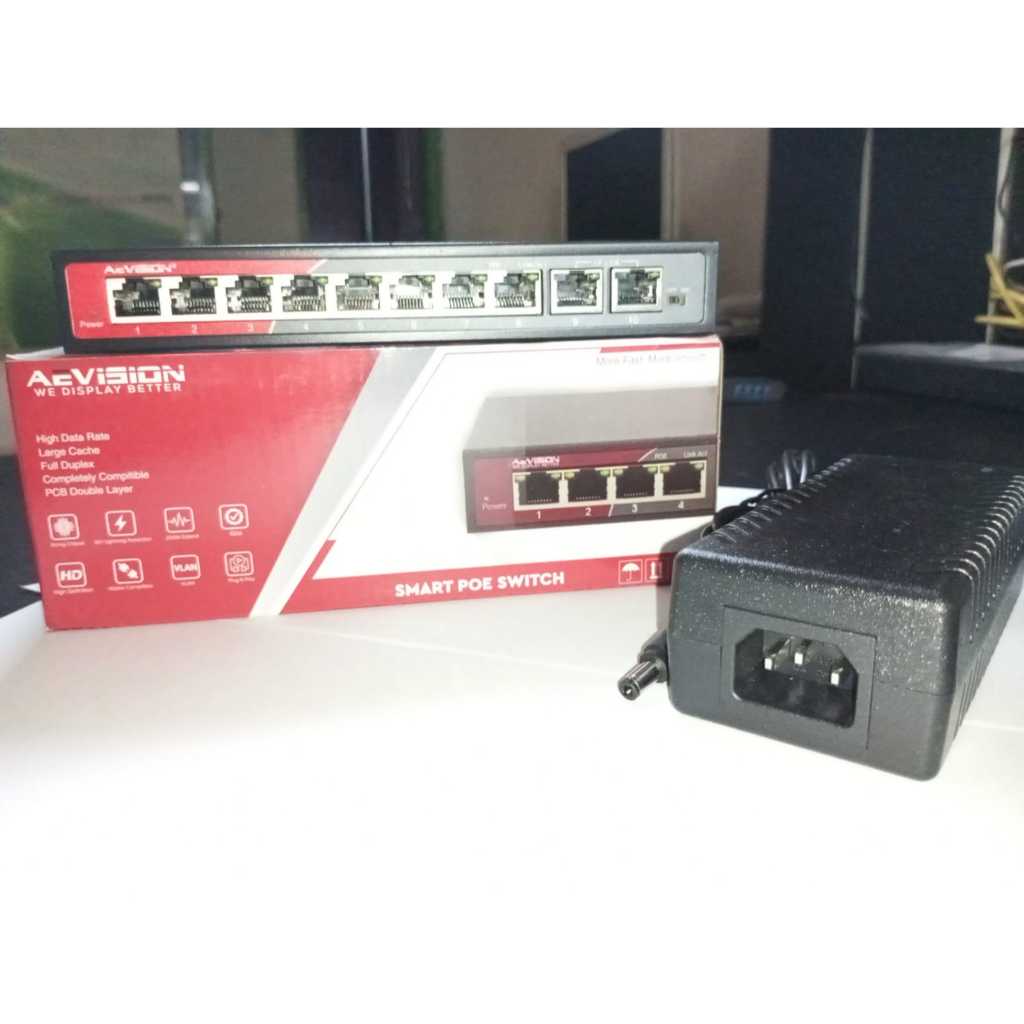 SWITCH HUB POE AEVISION 8 PORT + 2 UPLINK