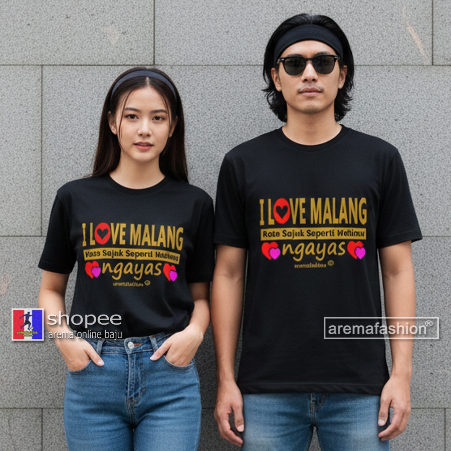 UNTUK PRIA WANITA KAOS AREMA MALANGAN " I LOVE MALANG " AREMAFASHION arema online baju