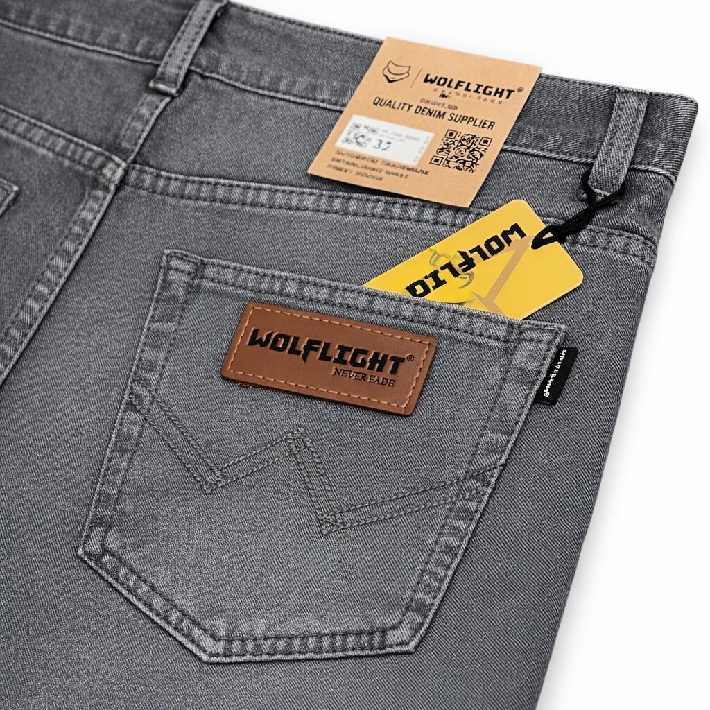 WOLFLIGHT Jeans Pria Regular Fit Snow Grey Pria – Celana Denim Premium