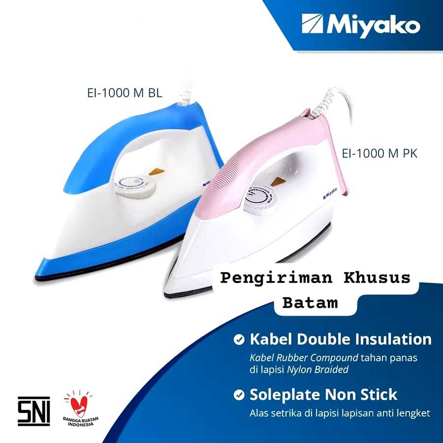 Miyako Setrika EI 1000 M / Setrika Murah Miyako EI-1000M / Setrika Miyako ORIGINAL BATAM